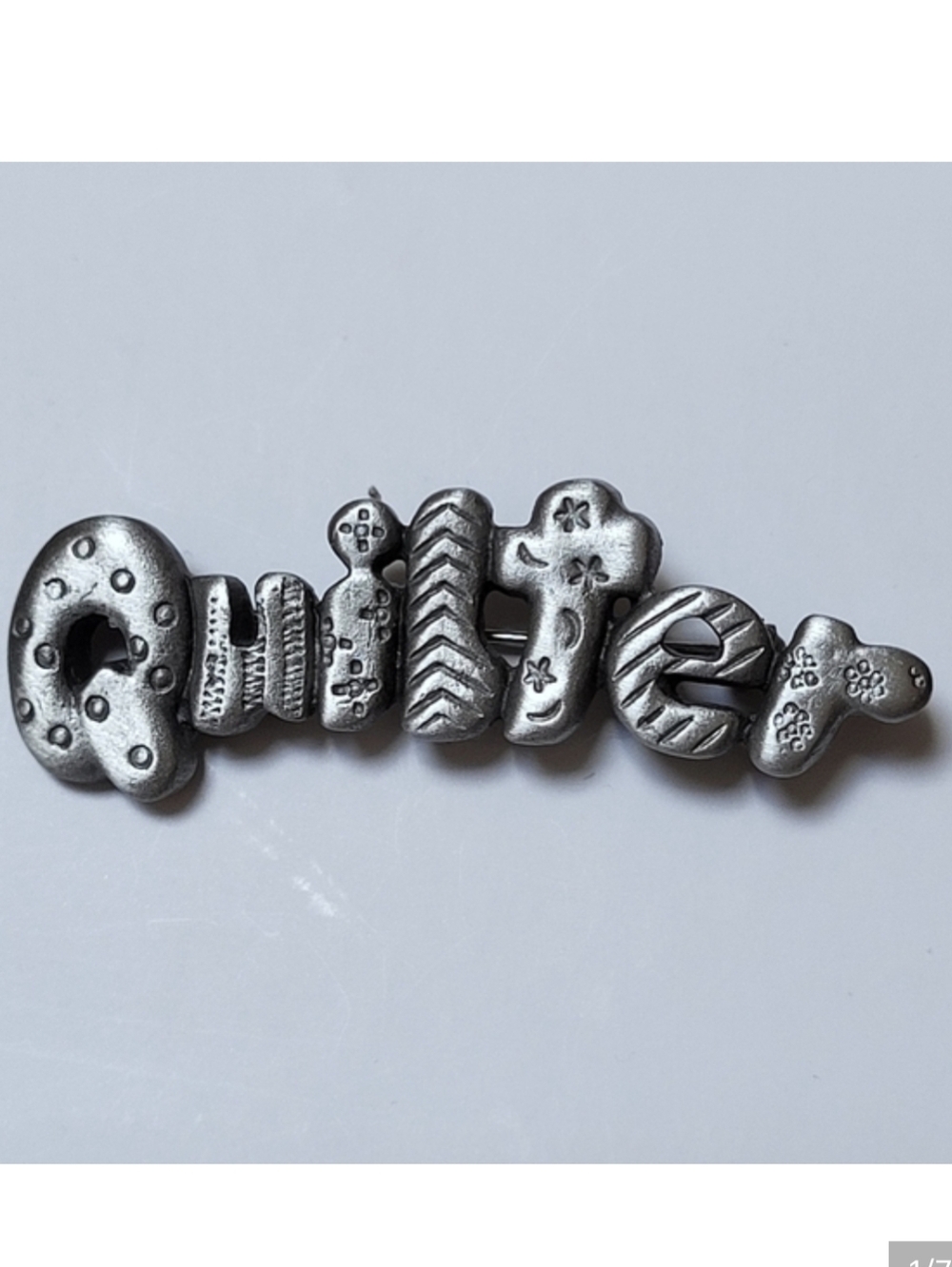 Vintage Chelsea Pewter Quilter Brooch!